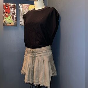 Anthropologie Daily Practice Tennis Style Dress Black Army Green Dress Pockets